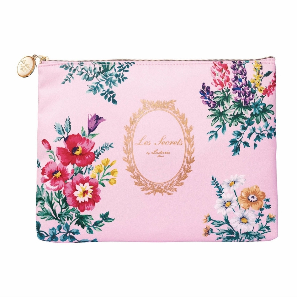 Ladurée Paris Flat Pouch Pink Floral Clutch